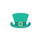 Leprechaun green hat flat icon