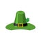 Leprechaun Green hat isolated. St. Patrick`s Day national holida
