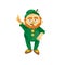 Leprechaun in a green suit