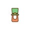 Leprechaun hat and beard filled outline icon