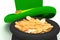 Leprechaun hat pot with coins