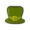 Leprechaun hat, traditional irish sign of wealth and good luck in cartoon style