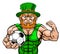 Leprechaun Holding Soccer Ball Sports Mascot