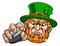 Leprechaun Ice Hockey Sports Mascot Cartoon