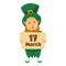 Leprechaun patrick icon, cartoon style