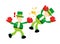 leprechaun power fight boxing with each other cartoon doodle flat design Vector illustration