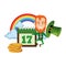 Leprechaun with rainbow saint patrick character