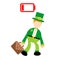 leprechaun red low battery exhausted worker cartoon doodle flat design vector illustration 