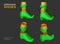 Leprechaun`s Shoes 3D Rendering Elements, Suitable for Saint Patrick`s Day