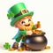 Leprechaun saint patrick day funny cartoon. AI generated