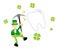 leprechaun shamrock celtic and mining tooth dental care cartoon doodle flat design vector illustration