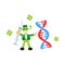 Leprechaun shamrock celtic research genetic heredity double helix structure part cartoon doodle flat design vector illustrat