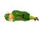 Leprechaun sleeps isolated. dwarf for St.Patricks Day. national