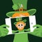 Leprechaun taking selfie with smartphone