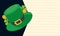 leprechaun tophat with clover and coins