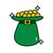 leprechaun tophat with treasure coins st patricks day icon