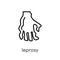 Leprosy icon. Trendy modern flat linear vector Leprosy icon on w