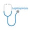 Leptospairosis word and stethoscope icon