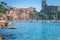 Lerici bay and marina with sailboats, Cinque Terre, Liguria, Italy with boats
