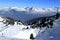 Les Verdons, Winter landscape in the ski resort of La Plagne, France