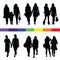 Lesbian couple silhouette set illustration in black