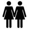 Lesbian couple silhouette, vector illustration