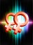 Lesbian Gender Symbols on Abstract Spectrum Background
