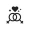 Lesbian love black glyph icon. Not traditional relationship. LGBT motion, gender symbol. Human rights and tolerance. Sign for web