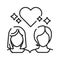 Lesbian love black line icon. Not traditional relationship. LGBT motion symbol. Human rights and tolerance. Sign for web page,