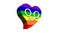 Lesbian love in rainbow color heart