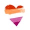 Lesbian pride flag in the shape of a big heart. A colorful logo of one of the LGBT flags. Sexual identification
