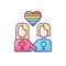 Lesbian relationship logo RGB color icon