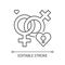 Lesbian relationship symbol pixel perfect linear icon