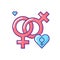 Lesbian relationship symbol RGB color icon