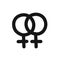 Lesbian symbol doodle icon, vector line illustration