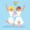 Lesbian wedding Vector.