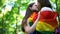 Lesbians kissing outdoor, minority rights protection, public declare of equality