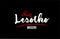 Lesotho country on black background with red love heart and its capital Maseru