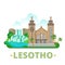 Lesotho country design template Flat cartoon style