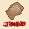 Lesotho distressed map.