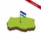 Lesotho Isometric map and flag. Vector Illustration