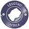 Lesotho map vintage stamp.