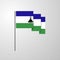 Lesotho waving Flag creative background