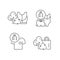 Lessening impact on environment linear icons set