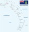 Lesser antilles map british virgin islands with flag