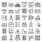 Lesson icons set, outline style
