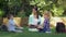 Lesson on nature, smart schoolchildren boy and girl with teacher female read books and chat during lesson