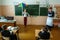 Lesson in primary school in the Kaluga region (Russia).