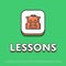 Lessons colour icon with school backpack