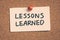 Lessons learned